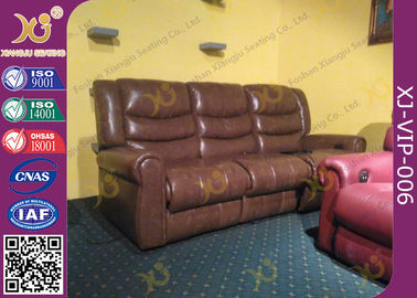 Chine Sofa à haute densité de home cinéma de siège arrière d'éponge, chaise électrique en cuir de Recliner de Brown fournisseur