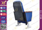 Chaises bleues de salle de conférences de tissu d'accoudoir en bois de Soild avec les pieds en aluminium fournisseur