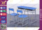 Doubles bureau et chaise d'école avec le Cabinet/cadre en acier coloré fixes fournisseur