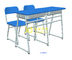 Bureau matériel et chaise d'étudiant en métal doubles réglés pour la salle de classe de collège fournisseur